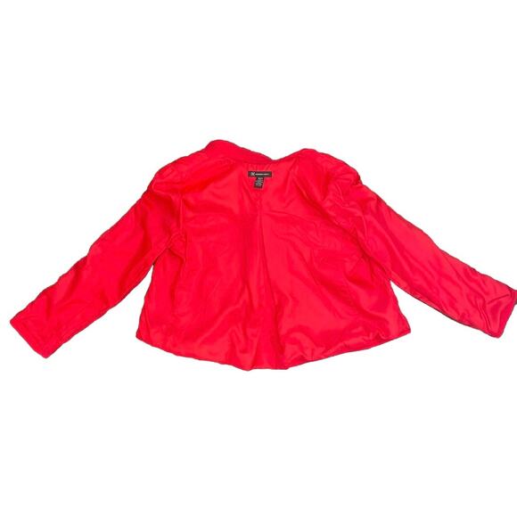 INC International Concepts Double Knit Cotton Cropped Red Pea Coat - Picture 4 of 6